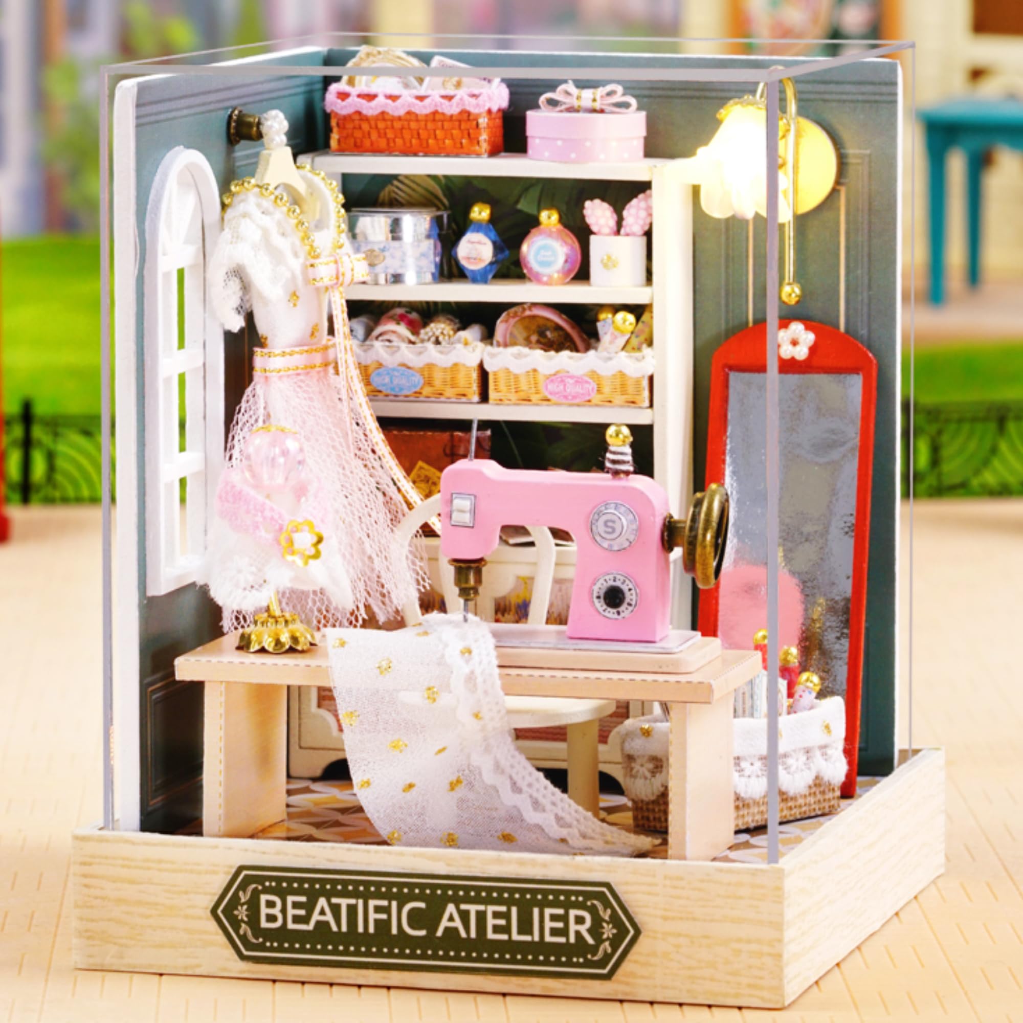 Amazon.co.jp: ミニチュアDIYドールハウスキット(美しいアトリエ